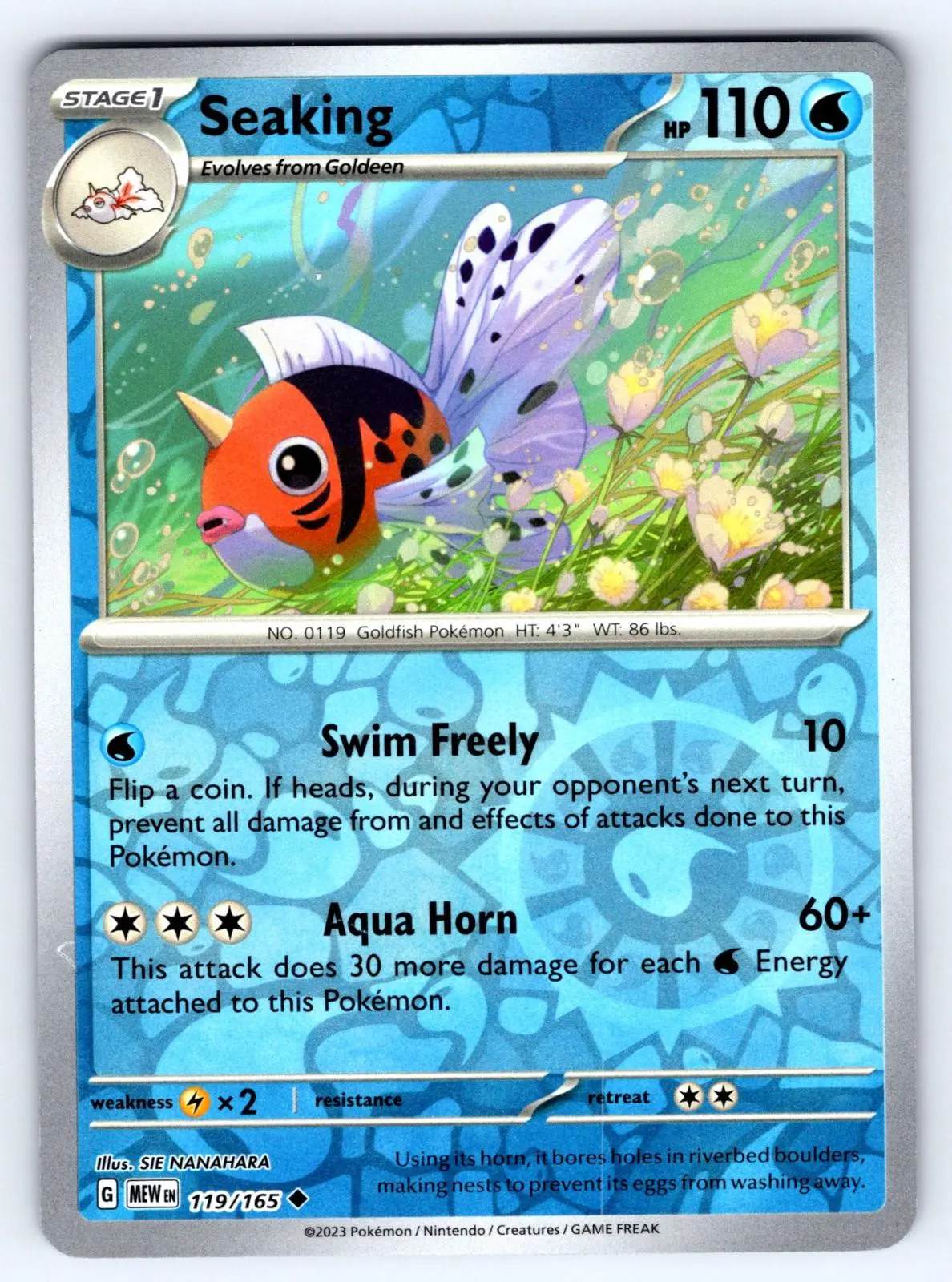 [Binder Condition] Seaking [Reverse Holo] #119 Pokemon Scarlet & Violet 151