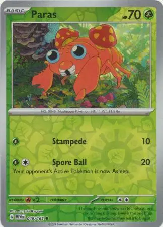 [Binder Condition] Paras [Reverse Holo] #46 Pokemon Scarlet & Violet 151