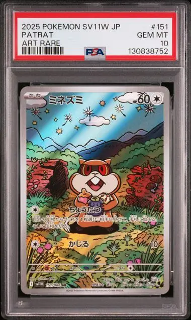 [PSA 10] 2025 POKEMON JAPANESE SV11W-WHITE FLARE 151 PATRAT ART RARE GEM MT 10