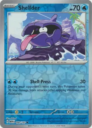 [Binder Condition] Shellder [Reverse Holo] #90 Pokemon Scarlet & Violet 151