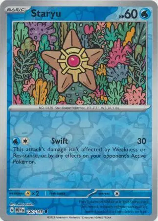 [Binder Condition] Staryu [Reverse Holo] #120 Pokemon Scarlet & Violet 151