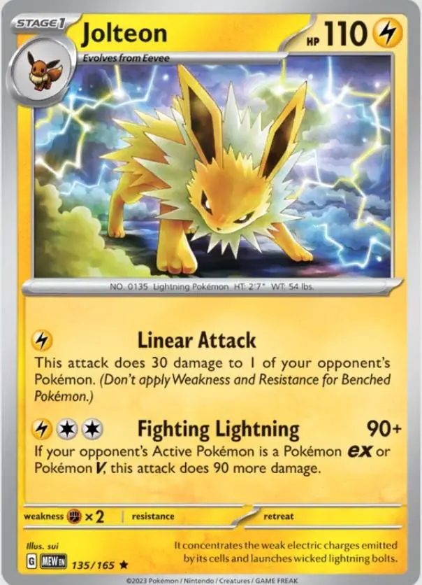 [Binder Condition] Jolteon #135 Pokemon Scarlet & Violet 151