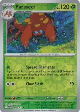 [Binder Condition] Parasect [Reverse Holo] #47 Pokemon Scarlet & Violet 151