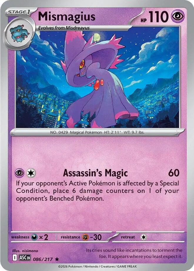 [Binder Condition] Mismagius #86 Pokemon Ascended Heroes