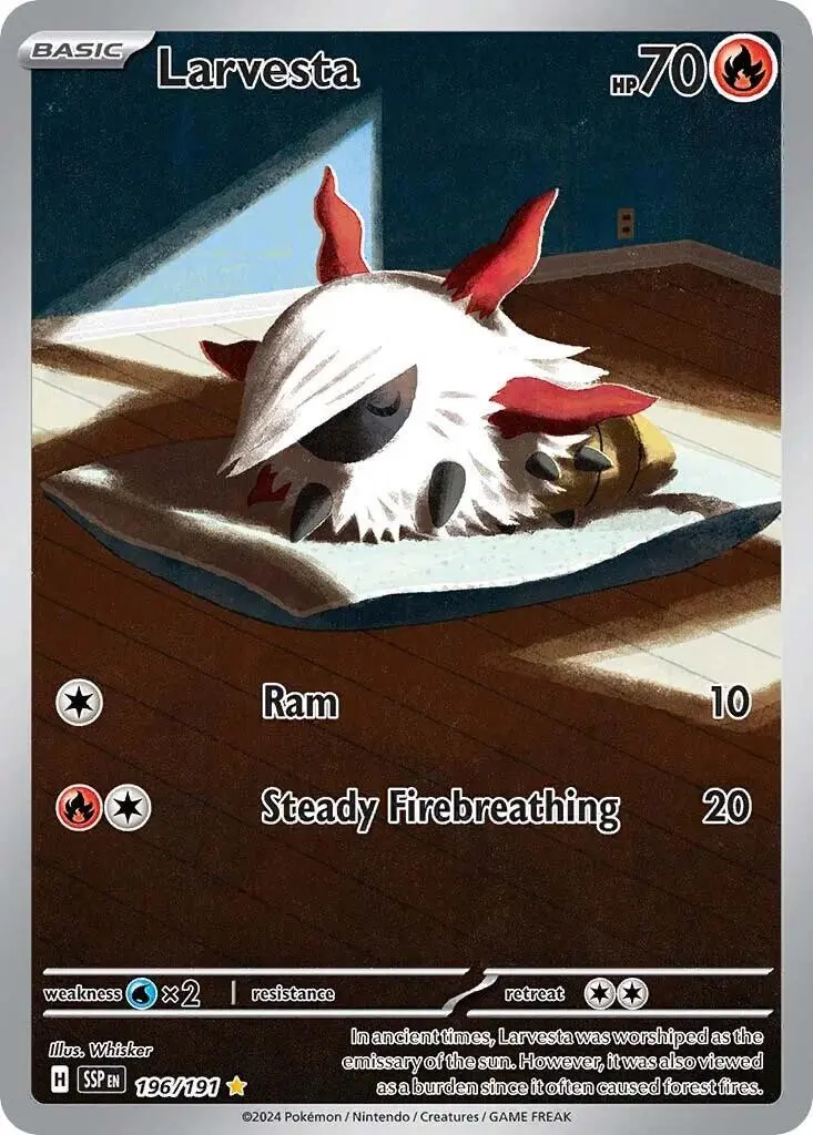[Binder Condition] Larvesta #196 Pokemon Surging Sparks