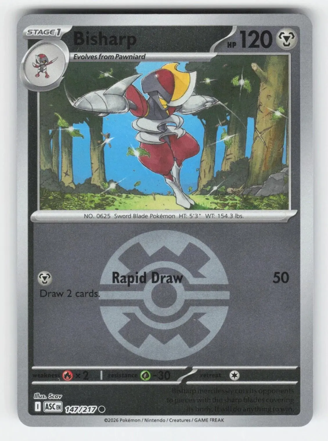 [Binder Condition] Bisharp [Ball] #147 Pokemon Ascended Heroes