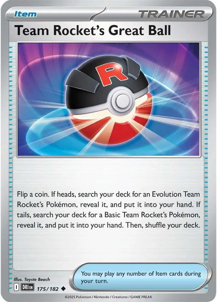 [Binder Condition] Team Rocket's Great Ball #175 Pokemon Destined Rivals
