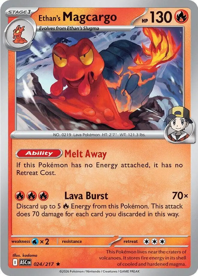 [Binder Condition] Ethan's Magcargo #24 Pokemon Ascended Heroes