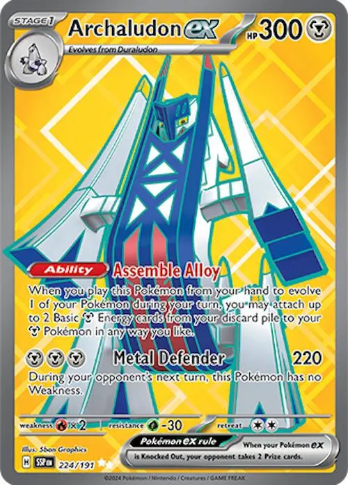 [Binder Condition] Archaludon ex #224 Pokemon Surging Sparks