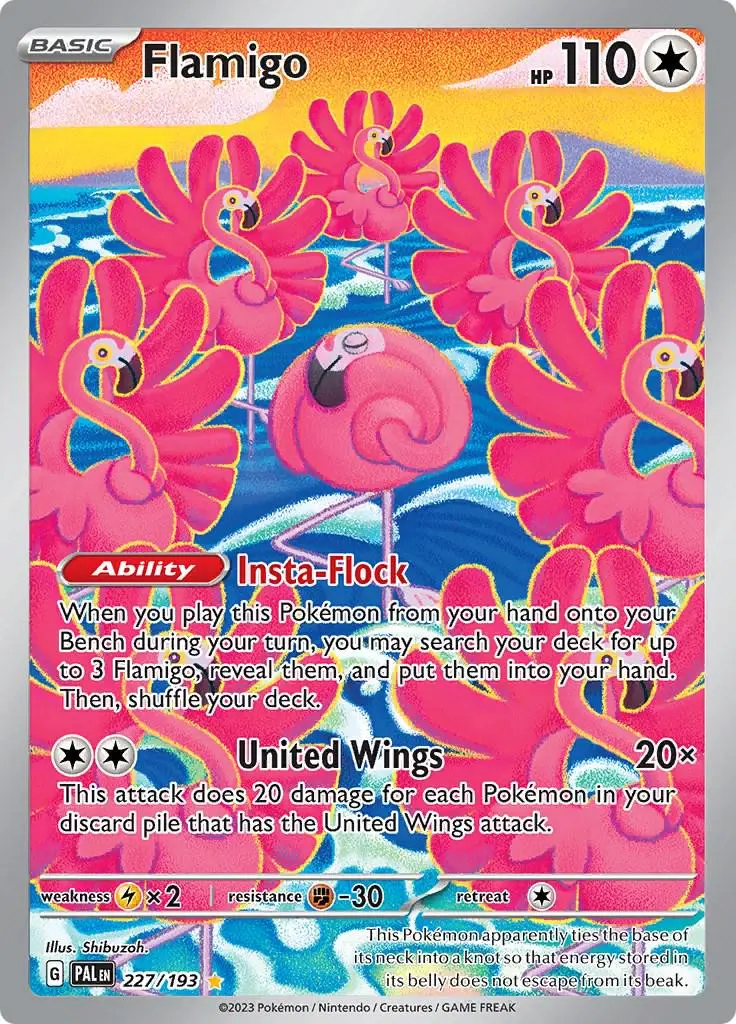[Binder Condition] Flamigo #227 Pokemon Paldea Evolved