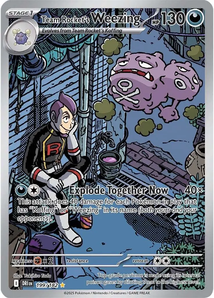[Binder Condition] Team Rocket's Weezing #199 Pokemon Destined Rivals