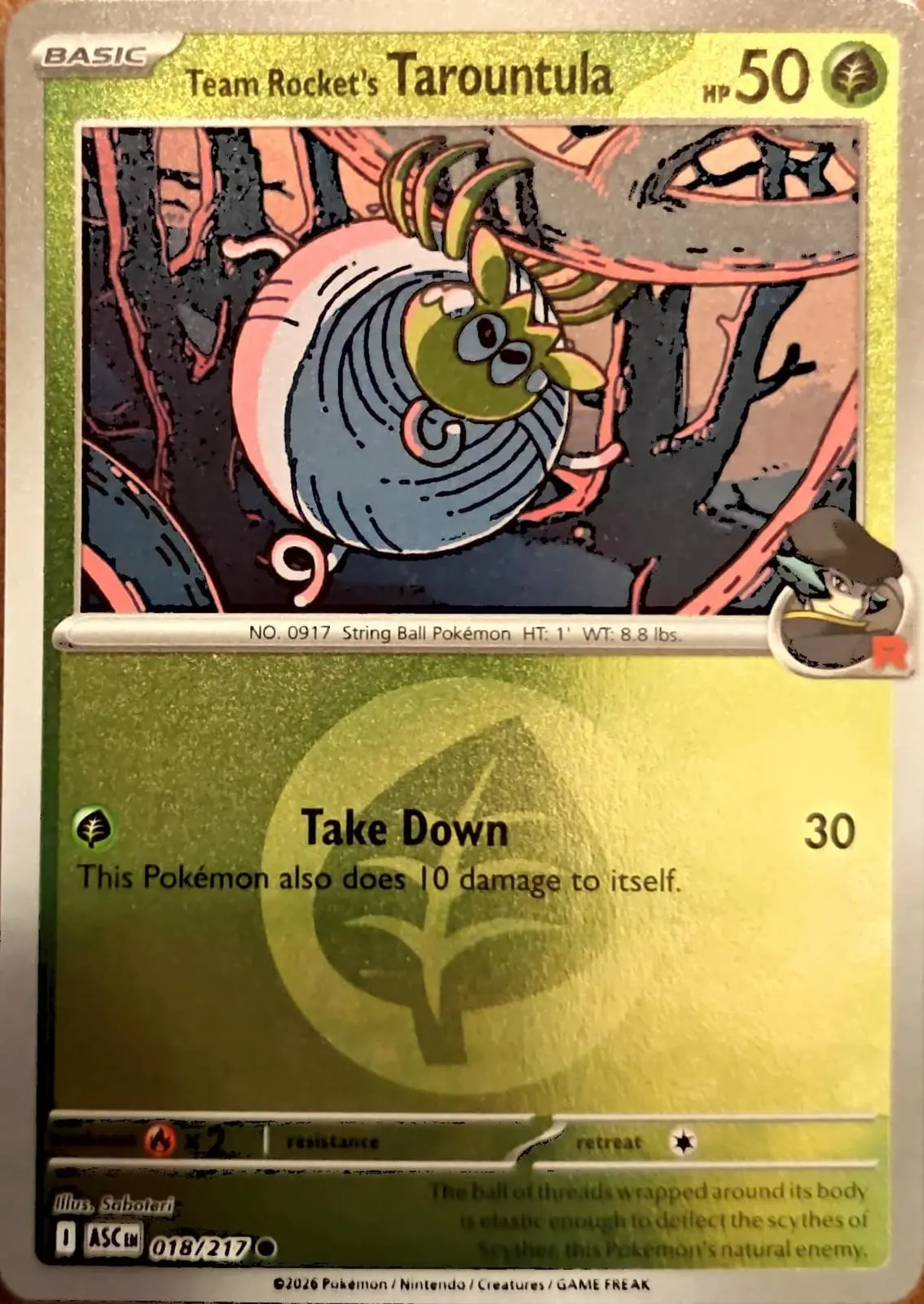 [Binder Condition] Team Rocket's Tarountula [Energy] #18 Pokemon Ascended Heroes