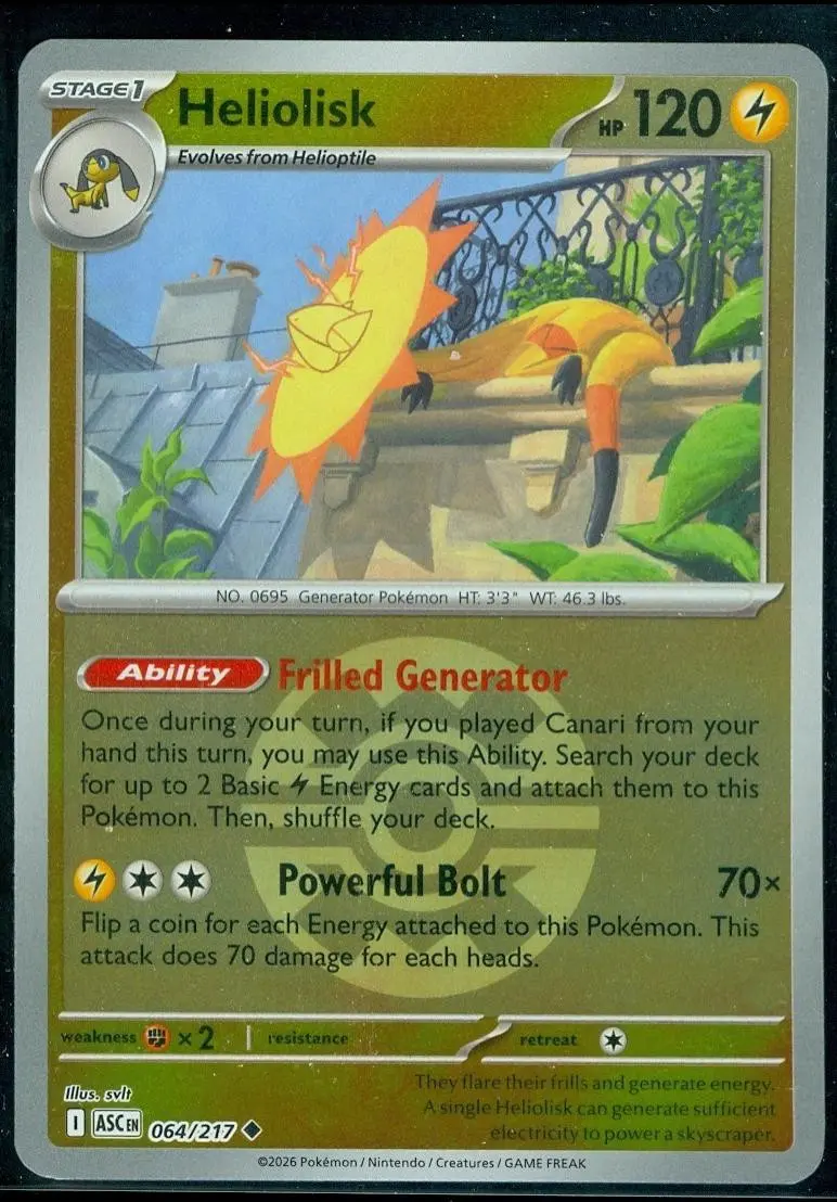 [Binder Condition] Heliolisk [Ball] #64 Pokemon Ascended Heroes