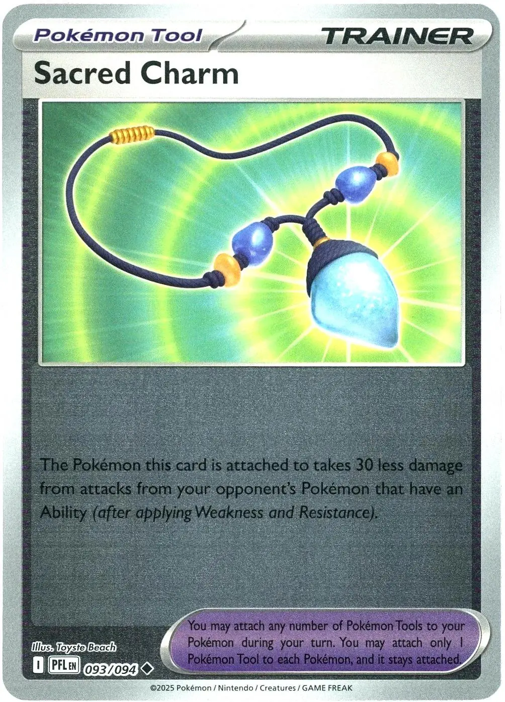 [Binder Condition] Sacred Charm [Reverse Holo] #93 Pokemon Phantasmal Flames