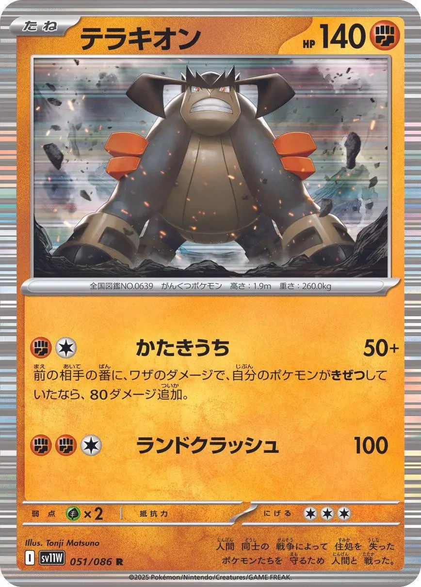[Binder Condition] Terrakion #51 Pokemon Japanese White Flare