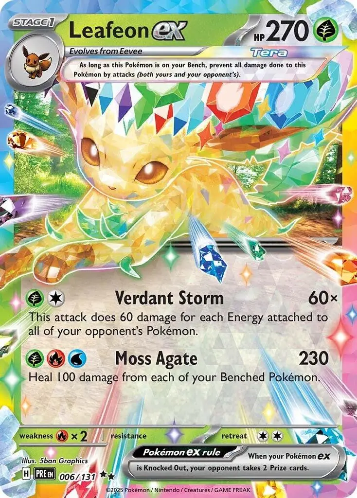 [Binder Condition] Leafeon ex #6 Pokemon Prismatic Evolutions