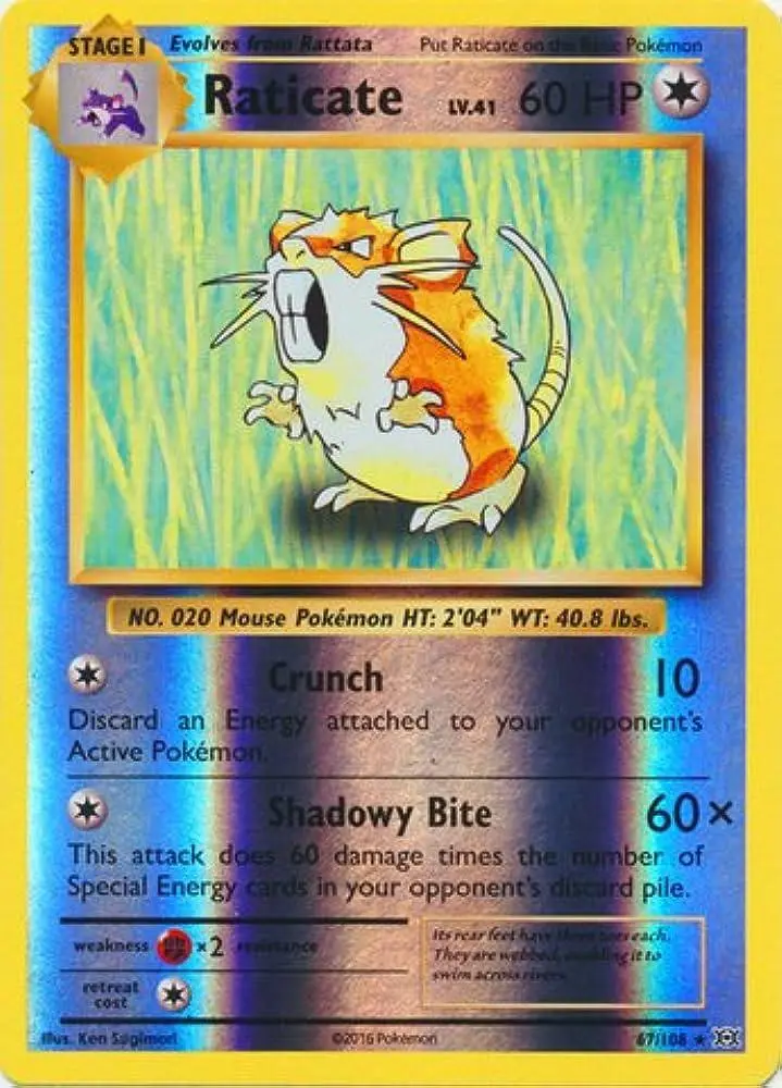 [Binder Condition] Raticate [Reverse Holo] #67 Pokemon Evolutions