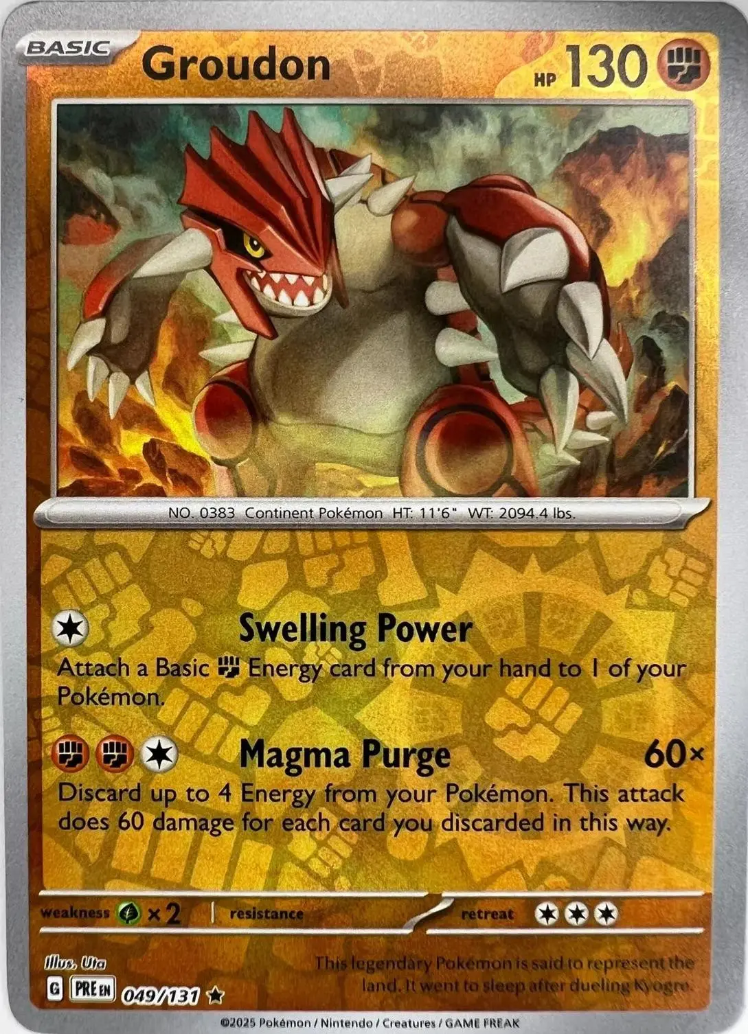[Binder Condition] Groudon [Reverse] #49 Pokemon Prismatic Evolutions