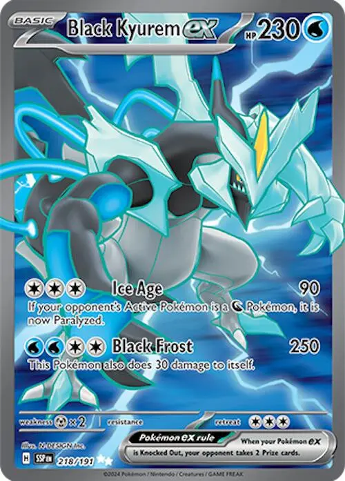 [Binder Condition] Black Kyurem ex #218 Pokemon Surging Sparks