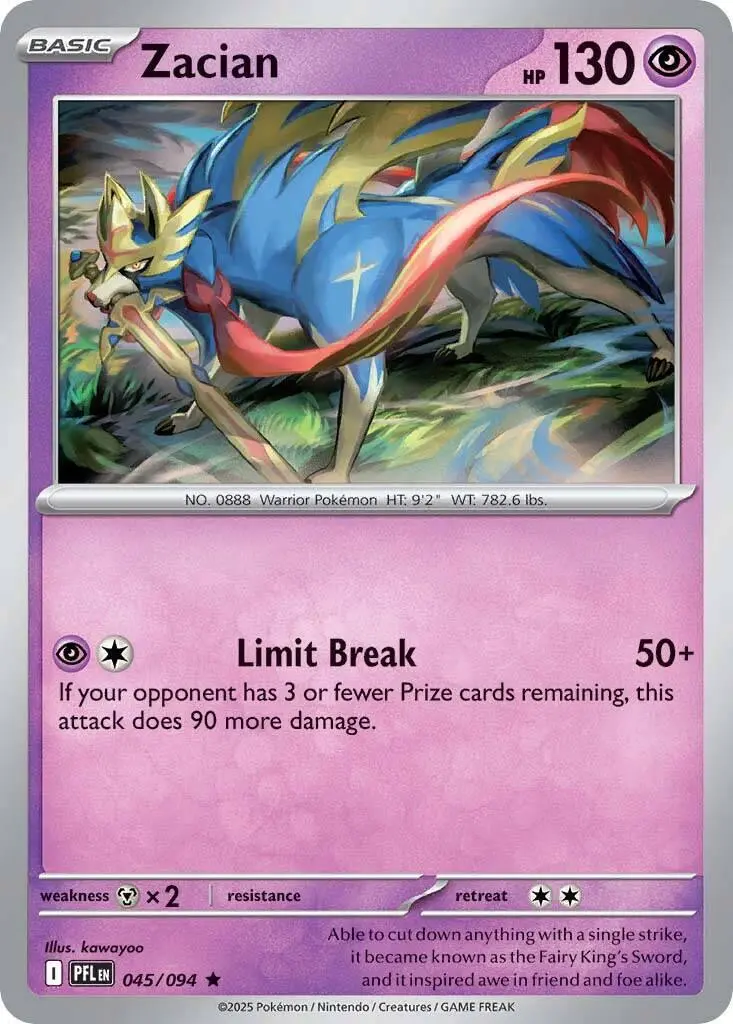 [Binder Condition] Zacian #45 Pokemon Phantasmal Flames