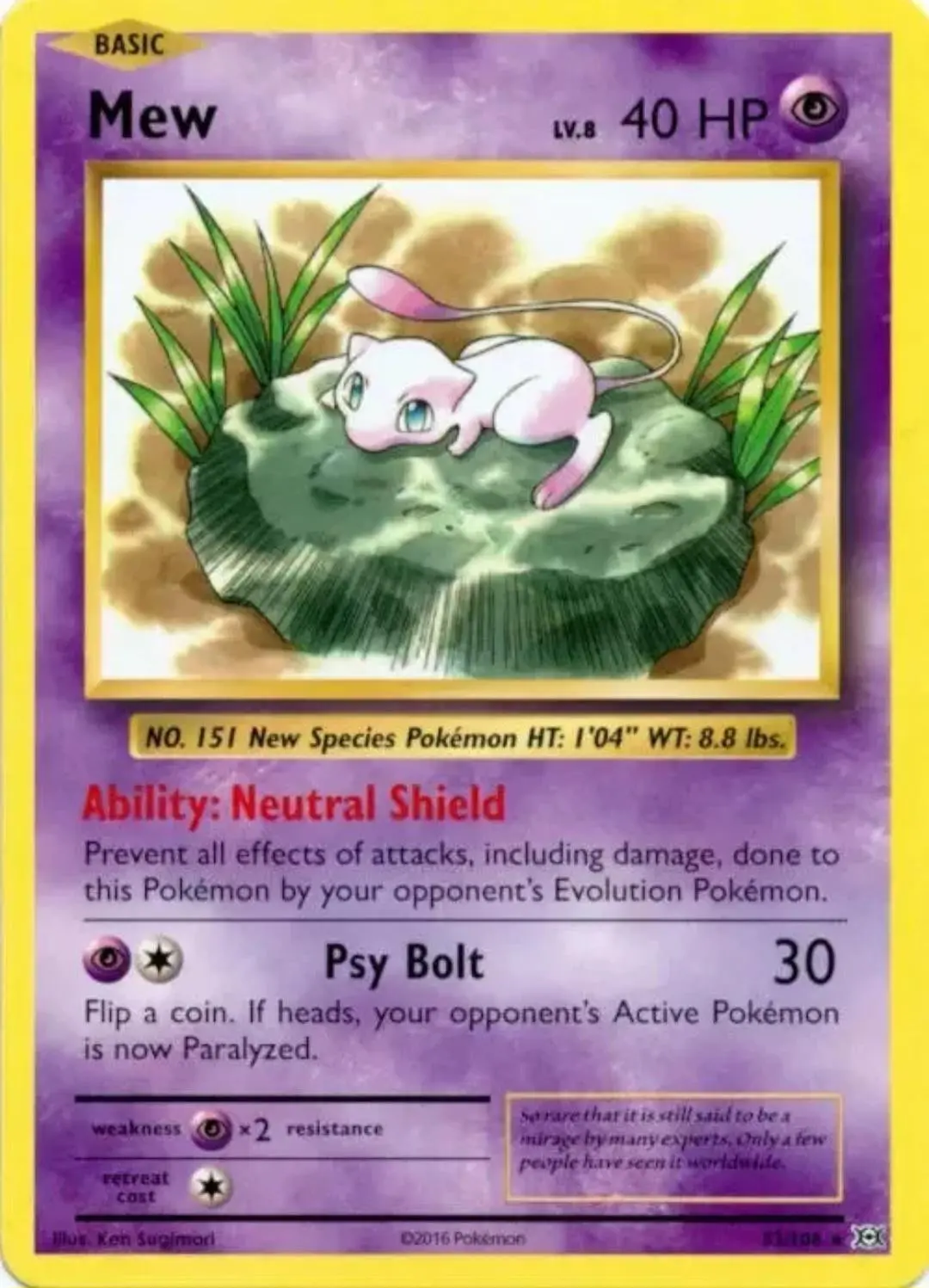 [Binder Condition] Mew [Prerelease] #53 Pokemon Evolutions