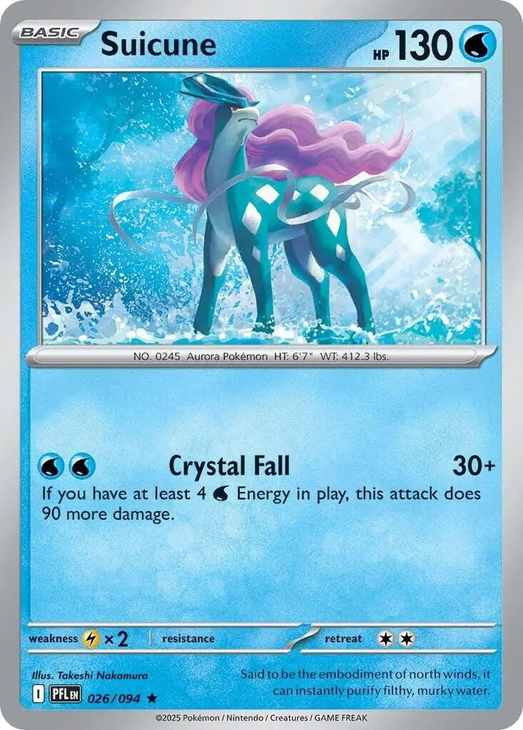 [Binder Condition] Suicune #26 Pokemon Phantasmal Flames