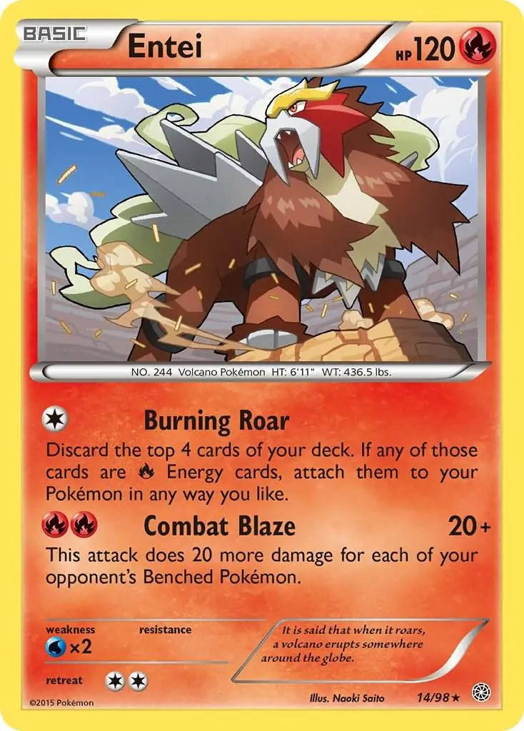 [Binder Condition] Entei #14 Pokemon Ancient Origins