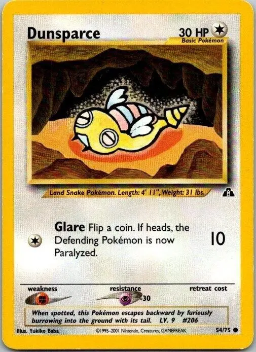 [Binder Condition] Dunsparce #54 Pokemon Neo Discovery