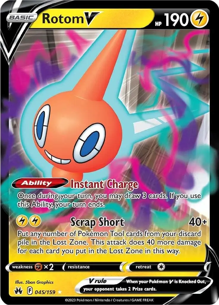 [Binder Condition] Rotom V #45 Pokemon Crown Zenith
