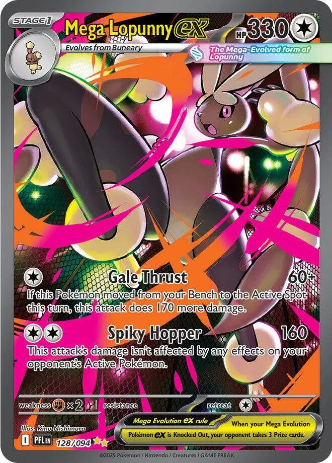 [Binder Condition] Mega Lopunny ex #128 Pokemon Phantasmal Flames