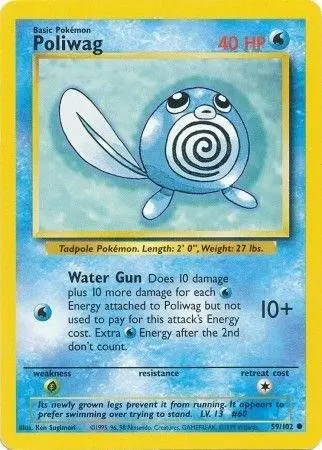 [Binder Condition] Poliwag #59 Pokemon Base Set