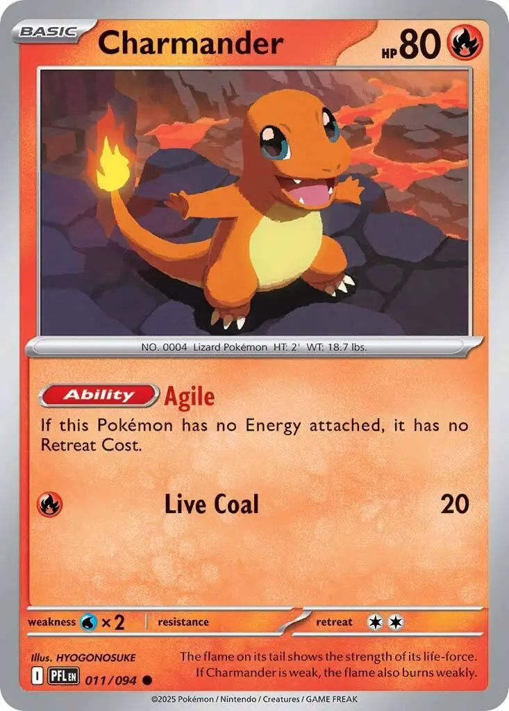 [Binder Condition] Charmander #11 Pokemon Phantasmal Flames