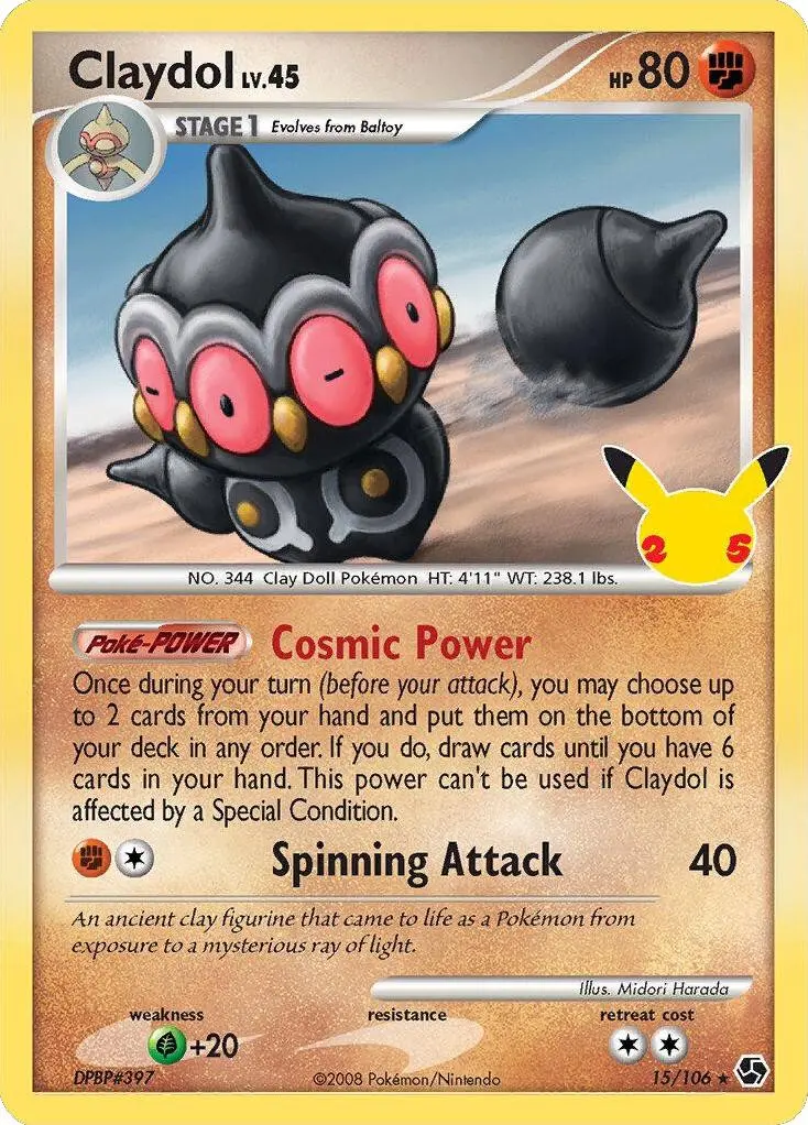 [Binder Condition] Claydol [Holo] #15 Pokemon Celebrations