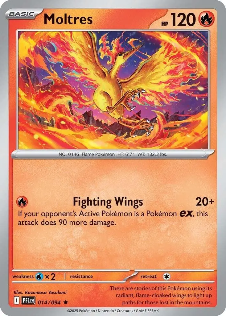 [Binder Condition] Moltres [Holo] #14 Pokemon Phantasmal Flames