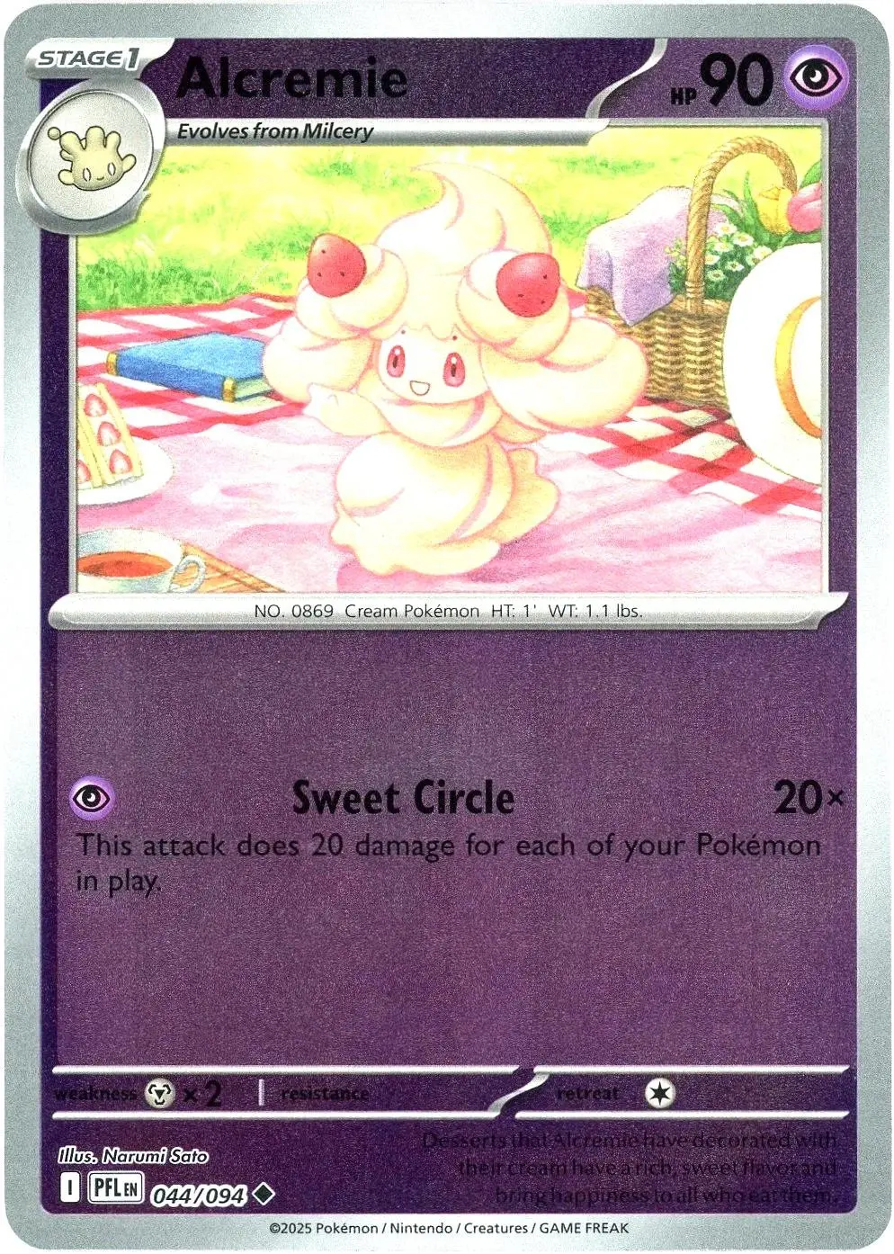 [Binder Condition] Alcremie [Reverse Holo] #44 Pokemon Phantasmal Flames