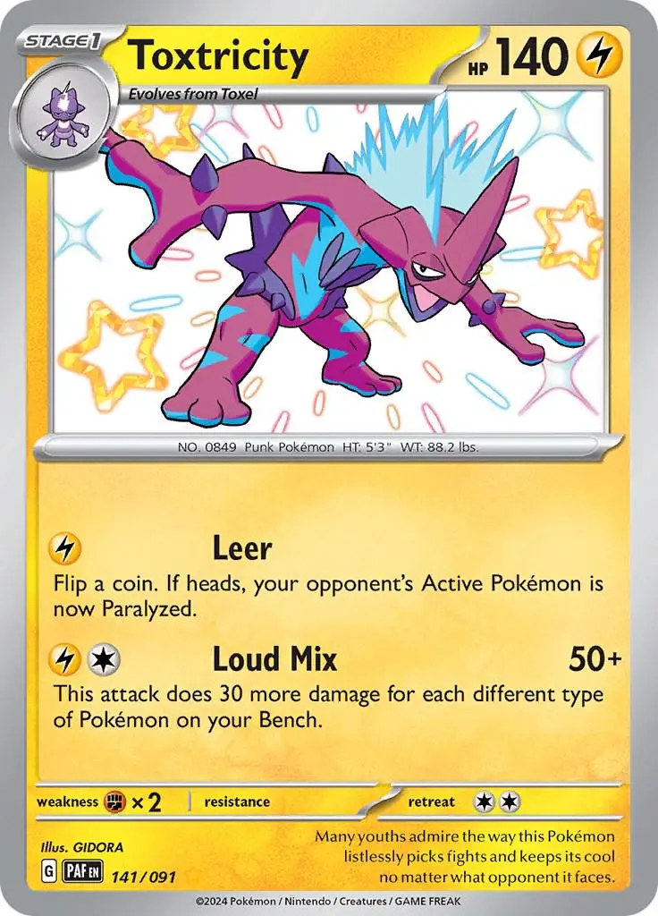 [Binder Condition] Toxtricity #141 Pokemon Paldean Fates