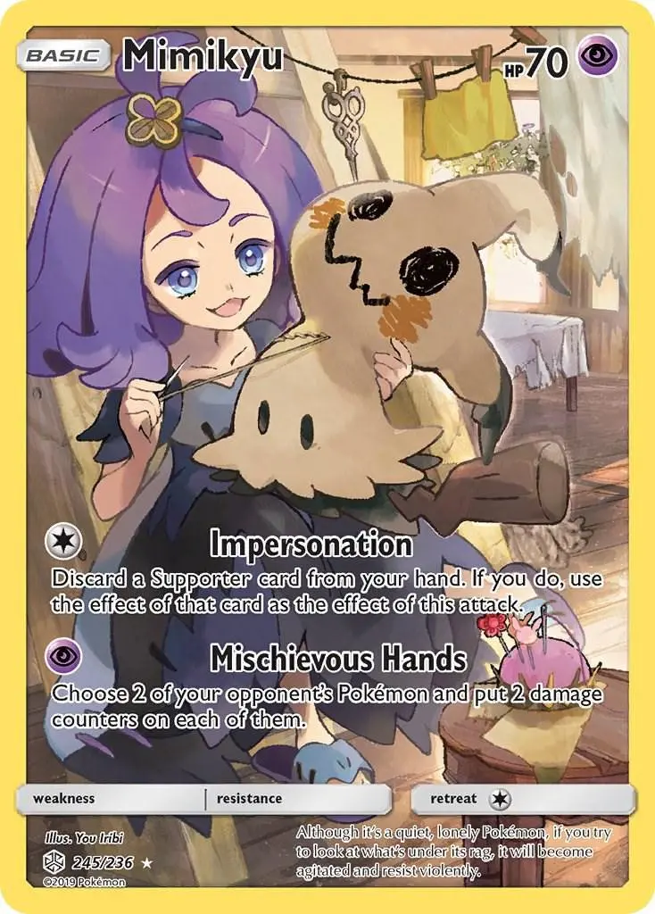 [Binder Condition] Mimikyu #245 Pokemon Cosmic Eclipse