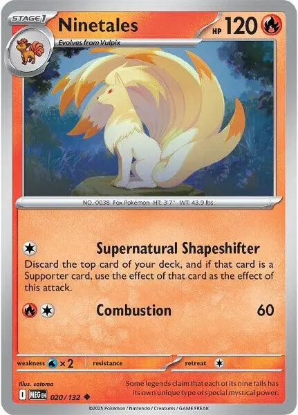 [Binder Condition] Ninetales #20 Pokemon Mega Evolution