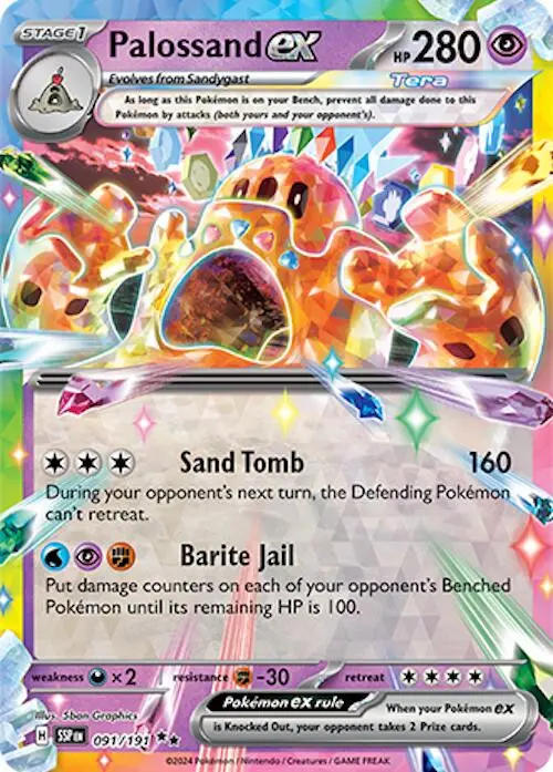 [Binder Condition] Palossand ex #91 Pokemon Surging Sparks