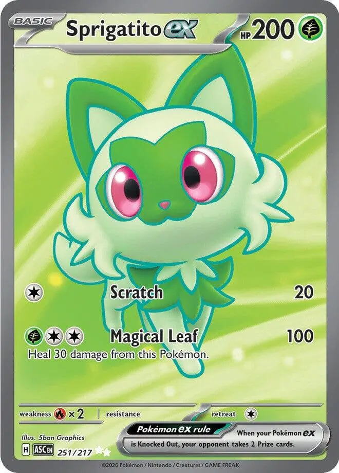 [Binder Condition] Sprigatito ex #251 Pokemon Ascended Heroes