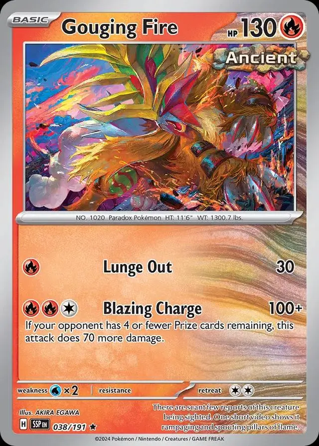[Binder Condition] Gouging Fire #38 Pokemon Surging Sparks