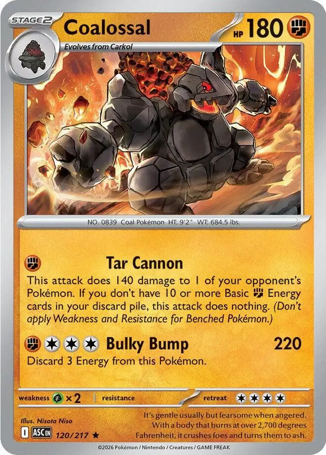 [Binder Condition] Coalossal #120 Pokemon Ascended Heroes