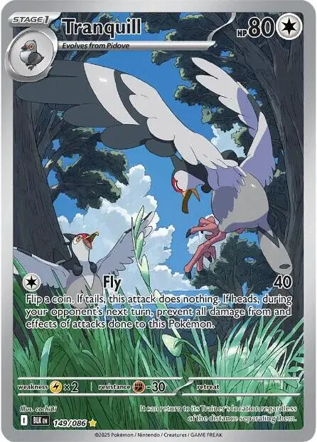 [Binder Condition] Tranquill #149 Pokemon Black Bolt