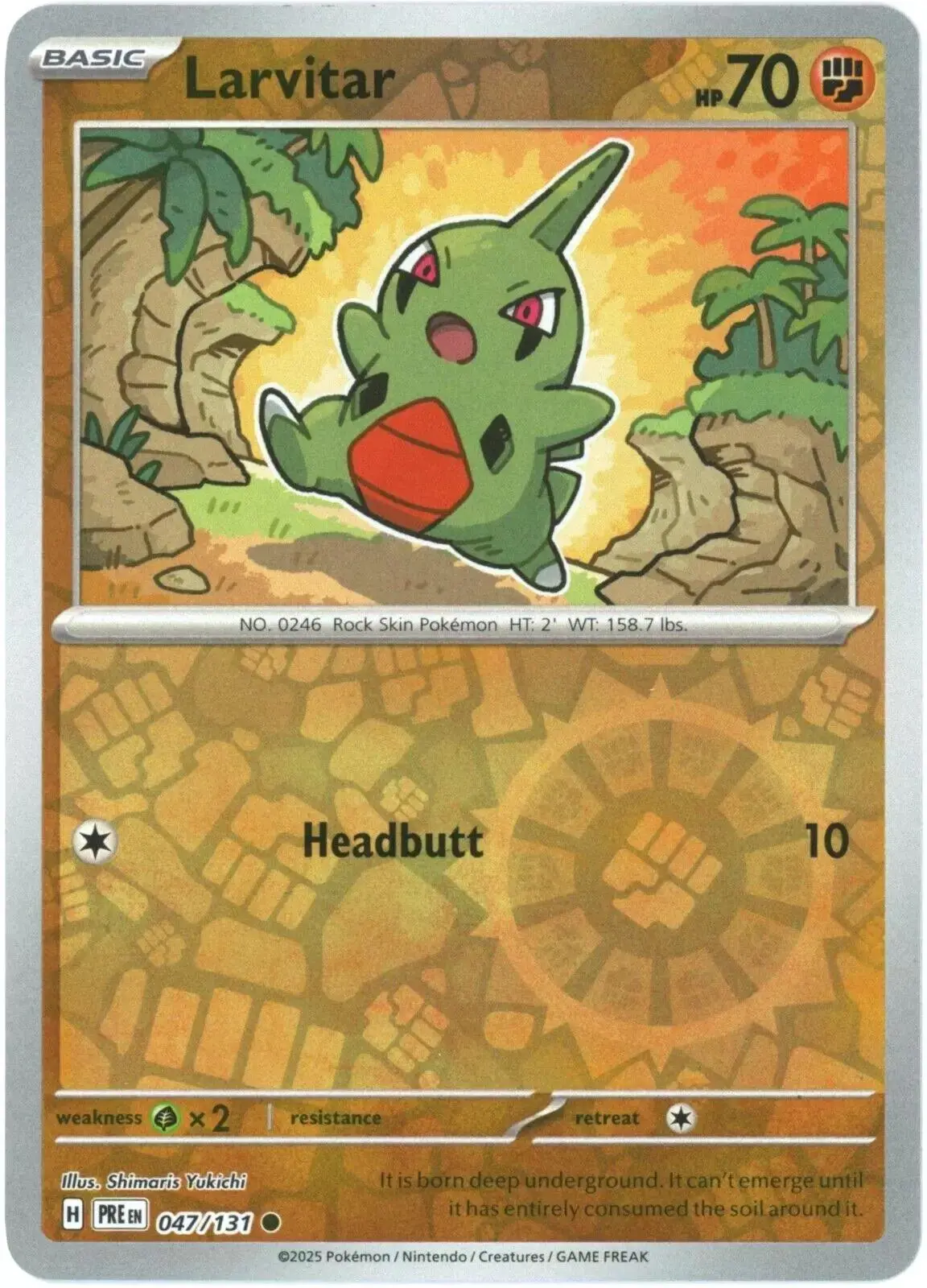 [Binder Condition] Larvitar [Reverse] #47 Pokemon Prismatic Evolutions