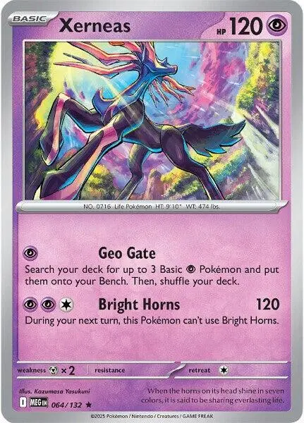 [Binder Condition] Xerneas [Holo] #64 Pokemon Mega Evolution