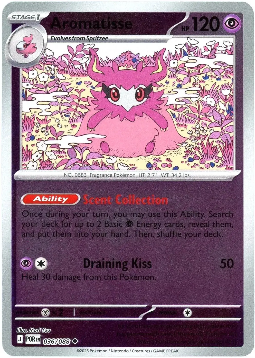 [Binder Condition] Aromatisse [Reverse Holo] #36 Pokemon Perfect Order