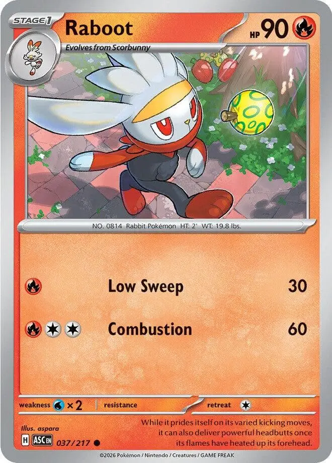[Binder Condition] Raboot [Ball] #37 Pokemon Ascended Heroes