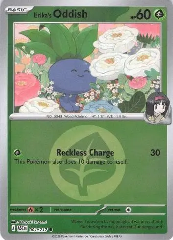 [Binder Condition] Erika's Oddish [Energy] #1 Pokemon Ascended Heroes