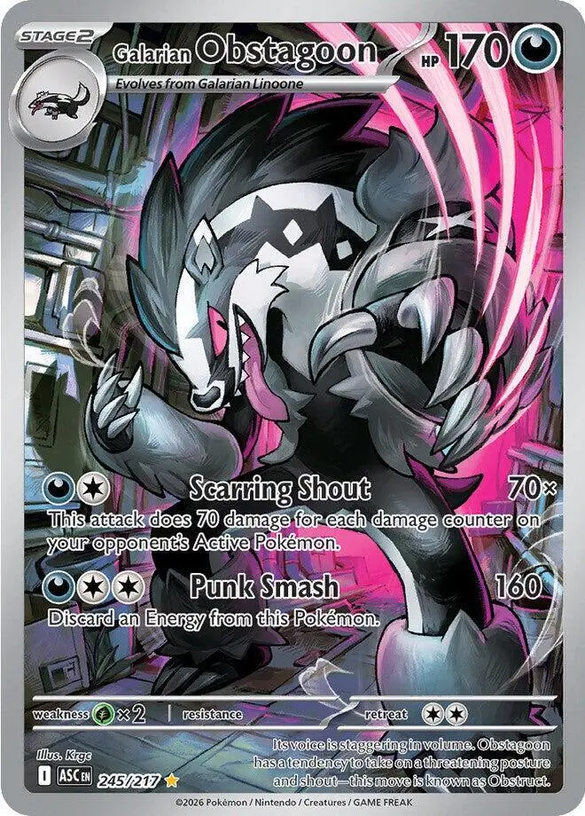 [Binder Condition] Galarian Obstagoon #245 Pokemon Ascended Heroes