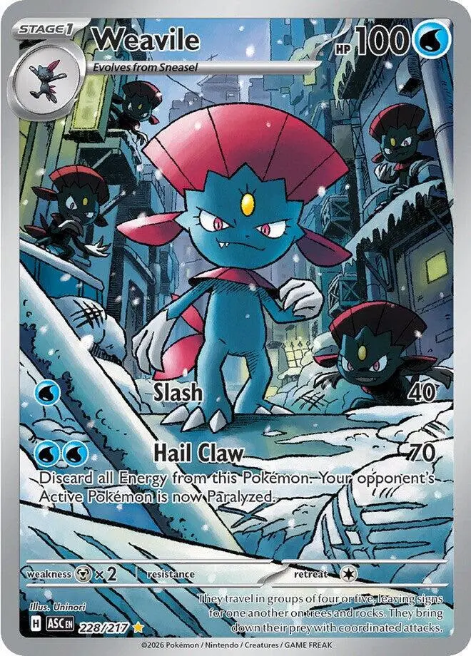 [Binder Condition] Weavile #228 Pokemon Ascended Heroes